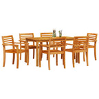 Garten Essgruppe 7 pcs Braun Massivholz Akazie