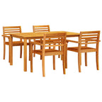 Garten Essgruppe 5 pcs Braun Massivholz Akazie