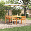 Garten Essgruppe 7 pcs Braun Massivholz Akazie