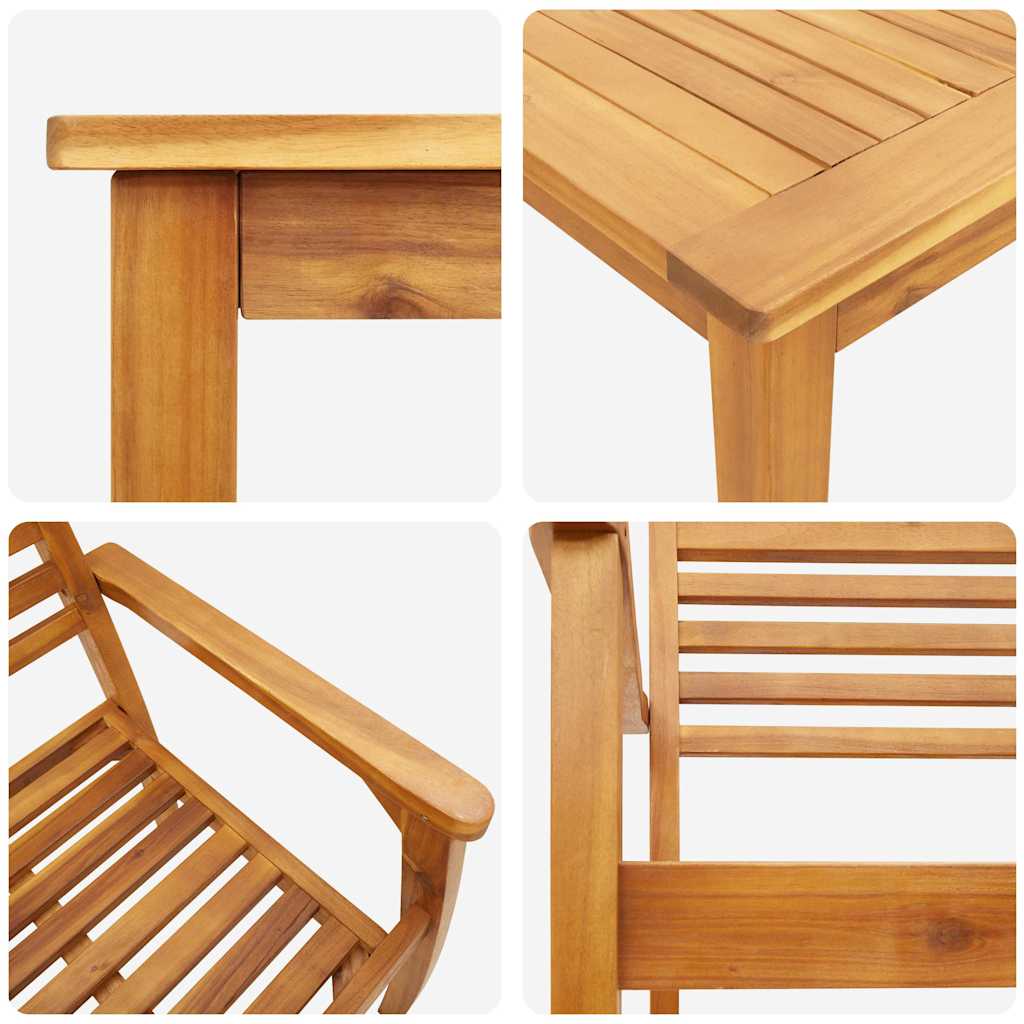 Garten Essgruppe 9 pcs Braun Massivholz Akazie