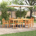 Garten Essgruppe 9 pcs Braun Massivholz Akazie