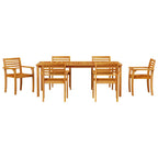 Garten Essgruppe 9 pcs Braun Massivholz Akazie