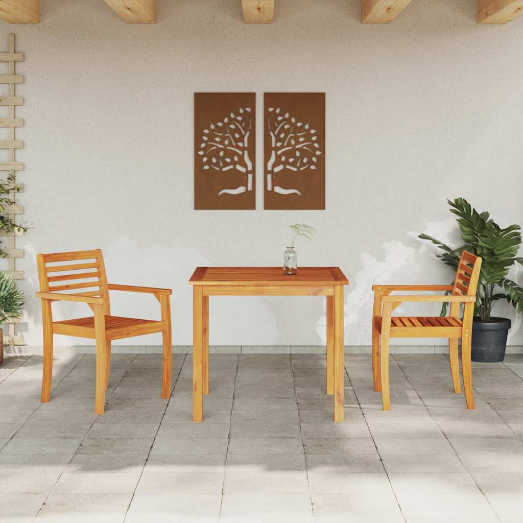 Garten Essgruppe 3 pcs Braun Massivholz Akazie