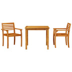 Garten Essgruppe 3 pcs Braun Massivholz Akazie