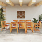 Garten Essgruppe 9 pcs Braun Massivholz Akazie