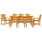 Garten Essgruppe 9 pcs Braun Massivholz Akazie