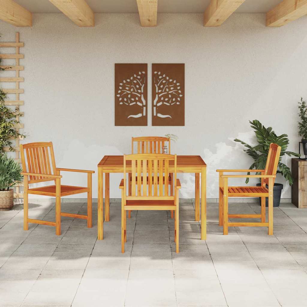 Garten Essgruppe 5 pcs Braun Massivholz Akazie
