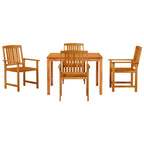 Garten Essgruppe 5 pcs Braun Massivholz Akazie