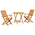 Klapp Bistro Set 3 pcs Braun Massivholz Akazie