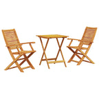 Klapp Bistro Set 3 pcs Braun Massivholz Akazie