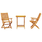 Klapp Bistro Set 3 pcs Braun Massivholz Akazie