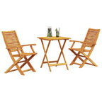 Klapp Bistro Set 3 pcs Braun Massivholz Akazie