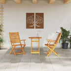 Klapp Bistro Set 3 pcs Braun Massivholz Akazie