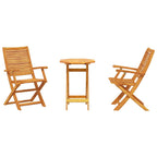 Klapp Bistro Set 3 pcs Braun Massivholz Akazie
