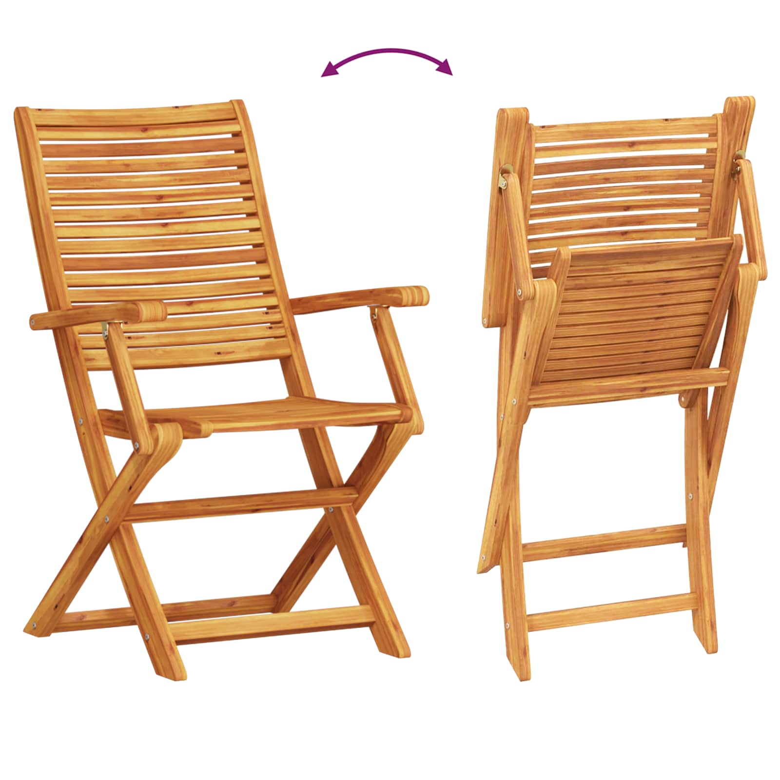 Klapp Bistro Set 3 pcs Braun Massivholz Akazie