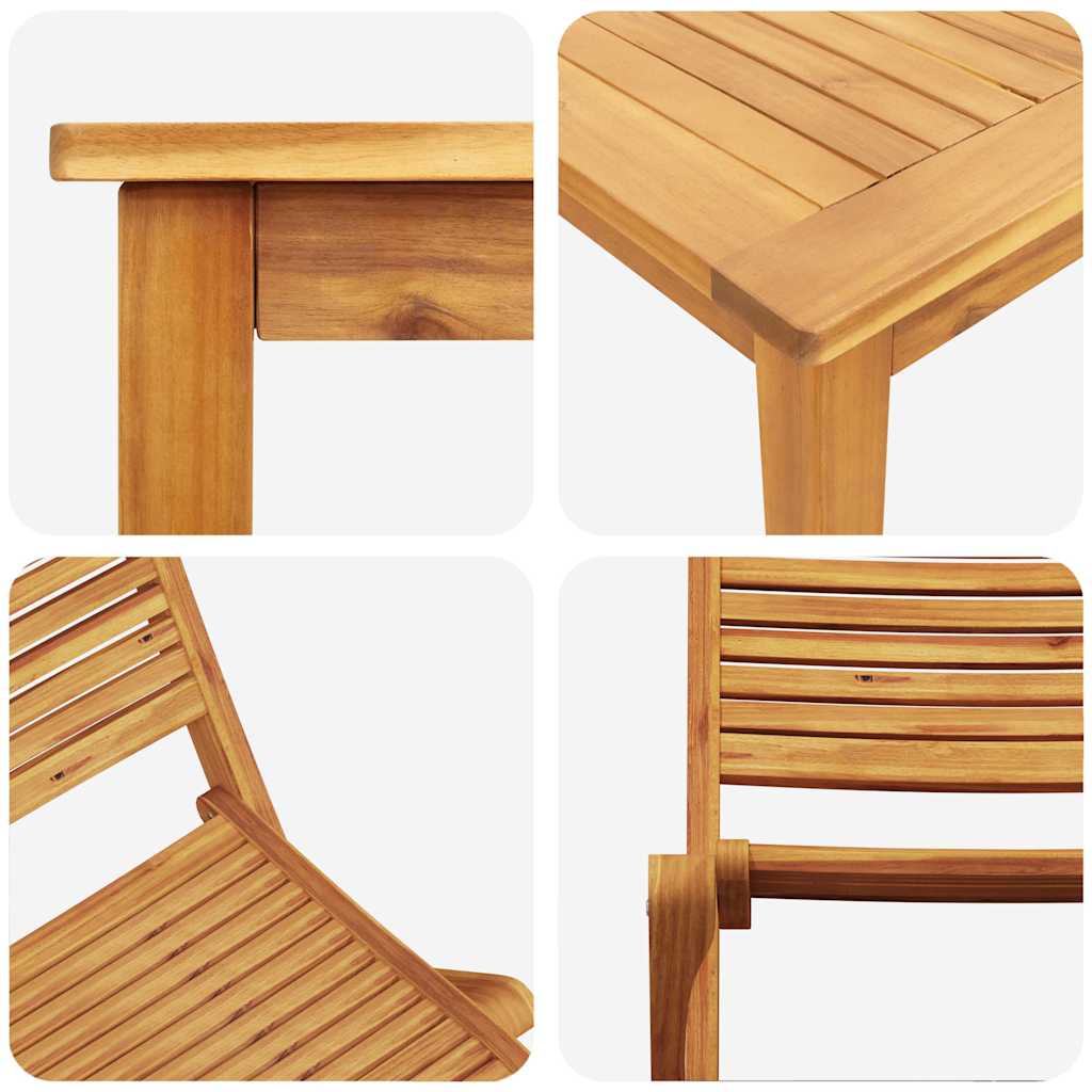 Garten Essgruppe 5 pcs Braun Massivholz Akazie