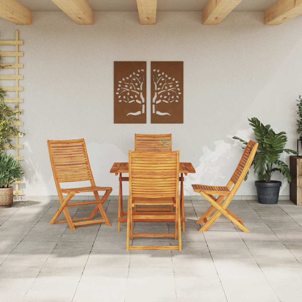 Garten Essgruppe 5 pcs Braun Massivholz Akazie