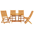 Garten Essgruppe 5 pcs Braun Massivholz Akazie