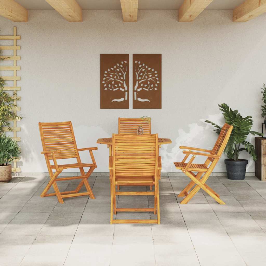 Garten Essgruppe 5 pcs Braun Massivholz Akazie