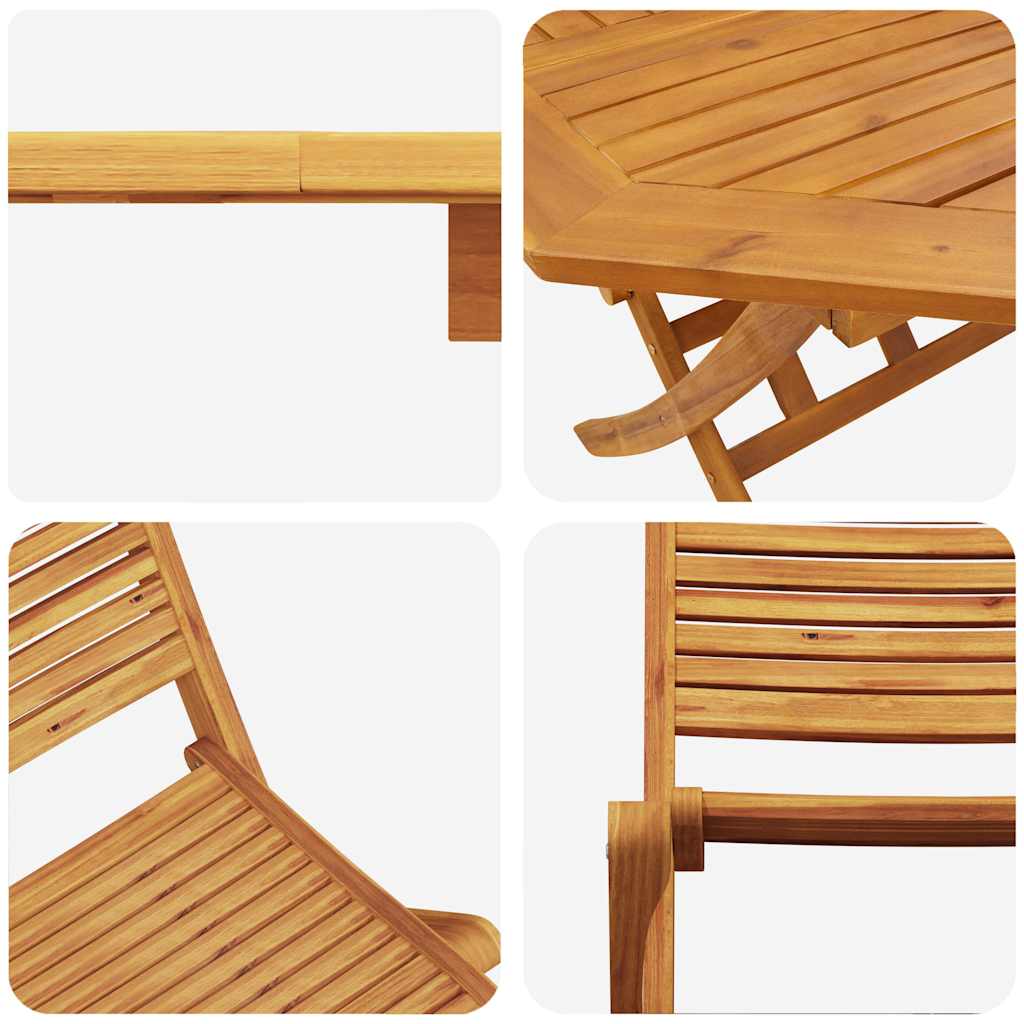 Garten Essgruppe 5 pcs Braun Massivholz Akazie