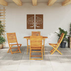 Garten Essgruppe 5 pcs Braun Massivholz Akazie