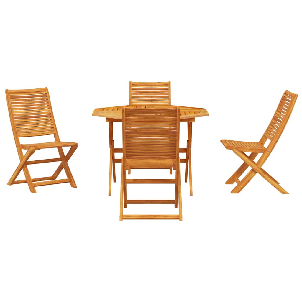 Garten Essgruppe 5 pcs Braun Massivholz Akazie