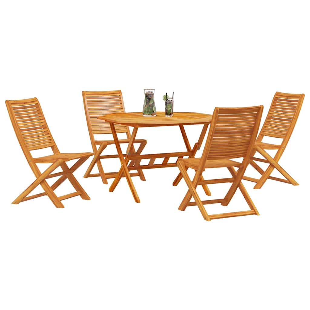Garten Essgruppe 5 pcs Braun Massivholz Akazie