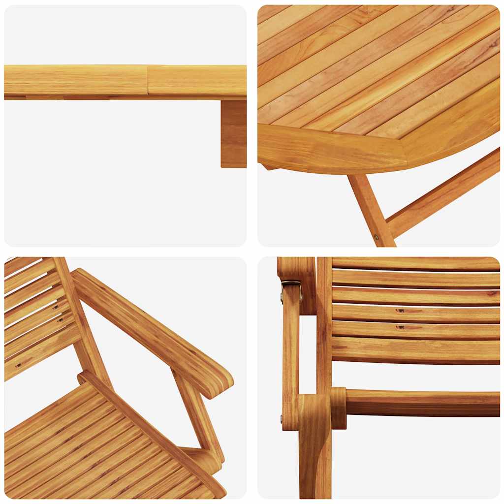 Garten Essgruppe 5 pcs Braun Massivholz Akazie