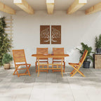 Garten Essgruppe 5 pcs Braun Massivholz Akazie