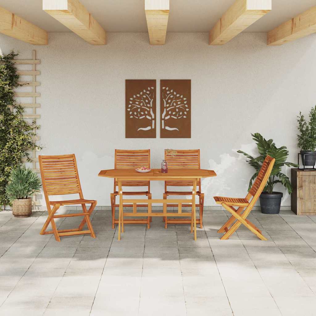 Garten Essgruppe 5 pcs Braun Massivholz Akazie
