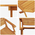 Garten Essgruppe 5 pcs Braun Massivholz Akazie