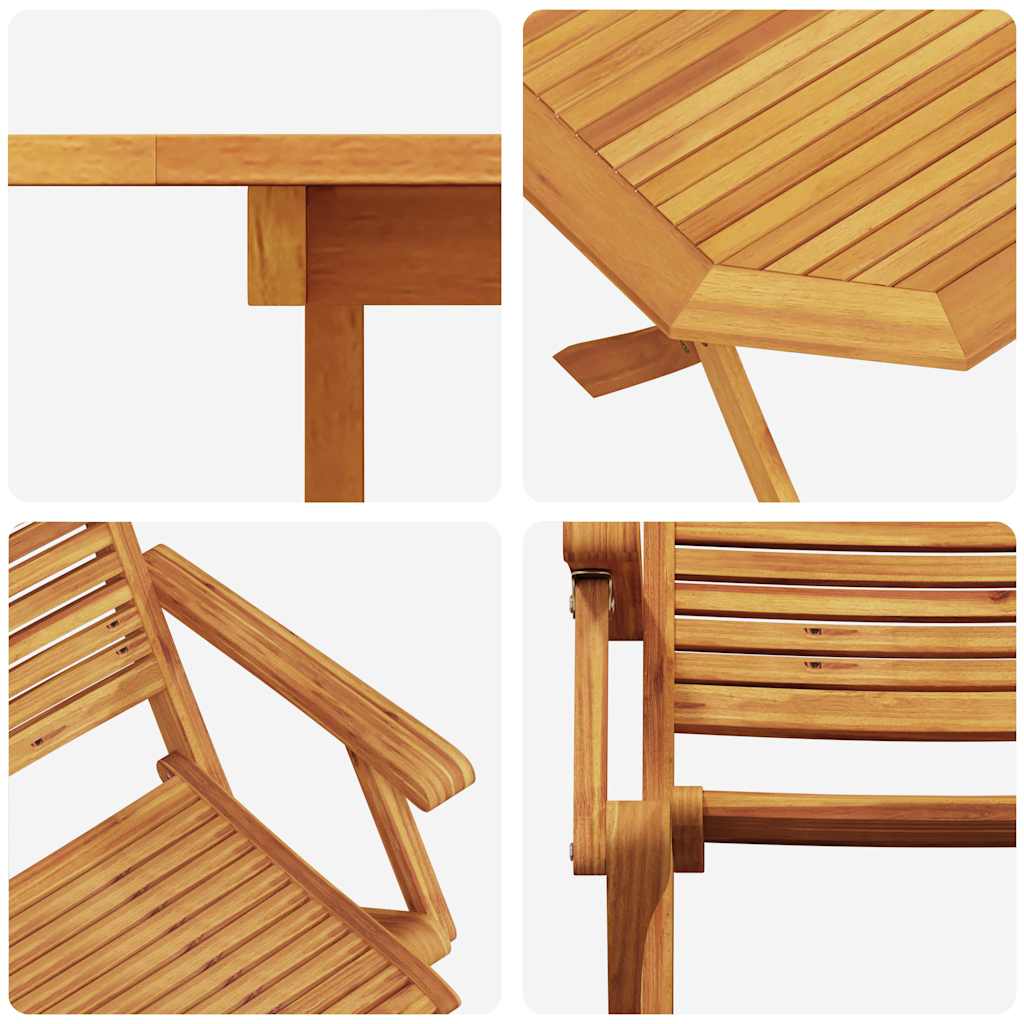 Garten Essgruppe 5 pcs Braun Massivholz Akazie