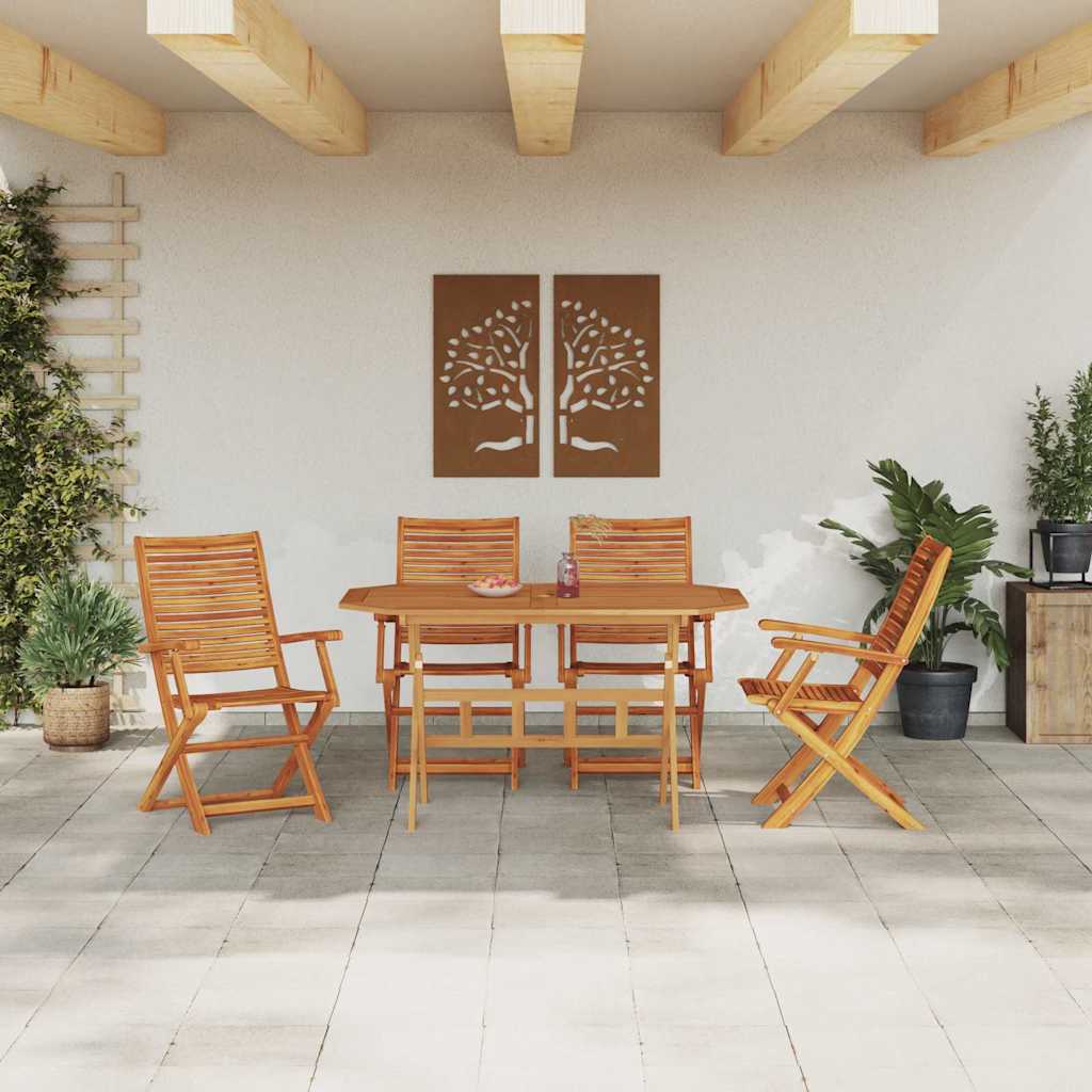 Garten Essgruppe 5 pcs Braun Massivholz Akazie