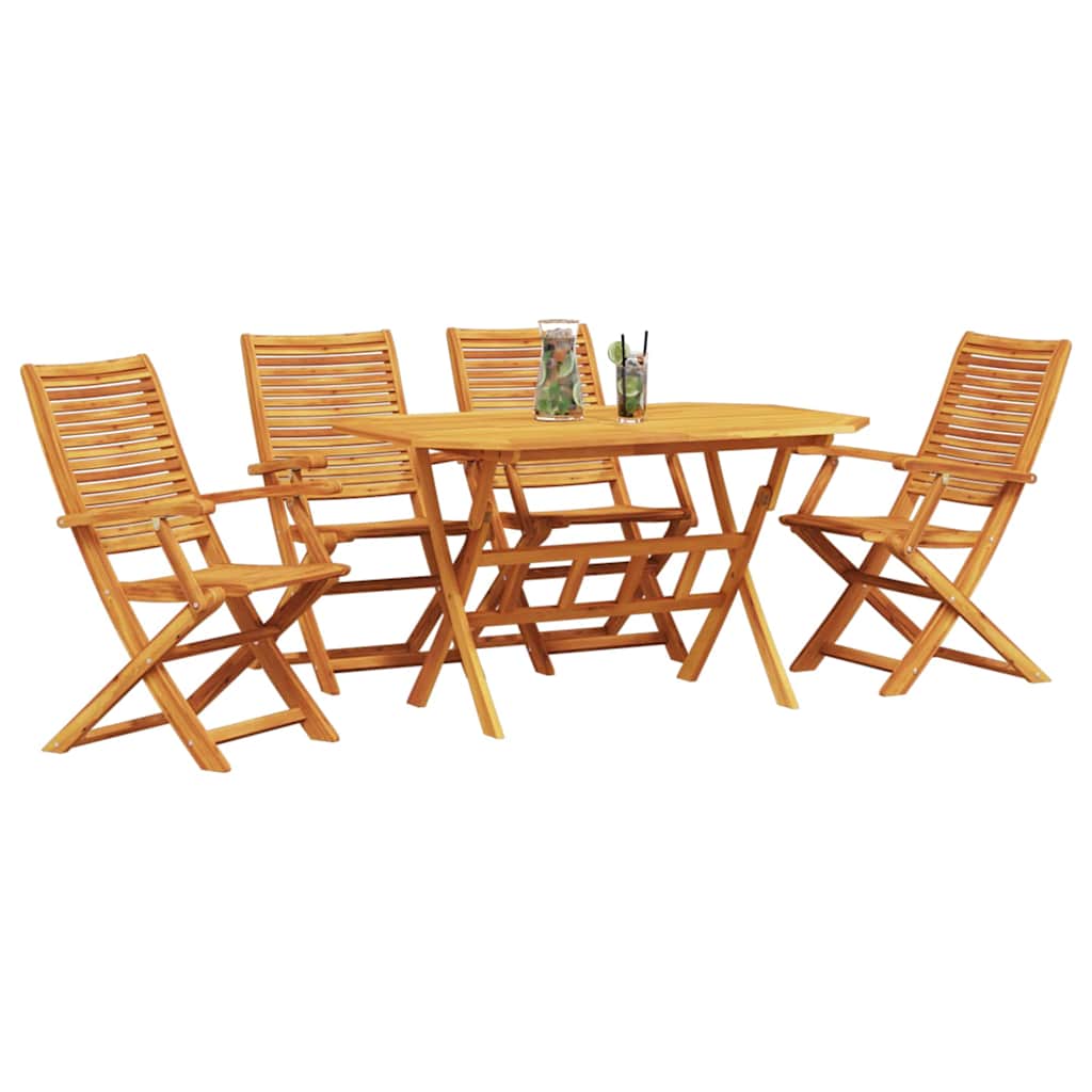 Garten Essgruppe 5 pcs Braun Massivholz Akazie