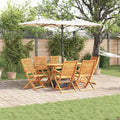 Garten Essgruppe 7 pcs Braun Massivholz Akazie