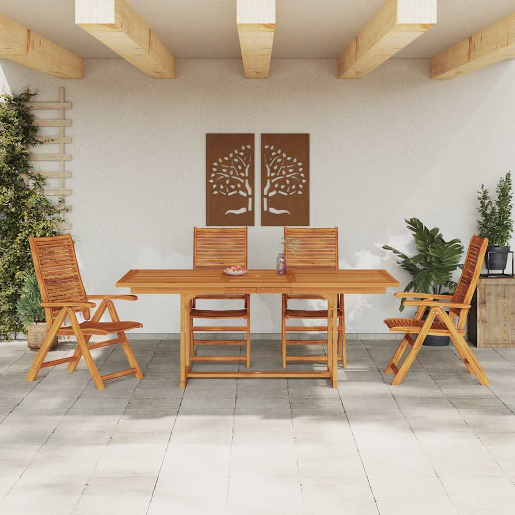 Garten Essgruppe 5 pcs Braun Massivholz Akazie