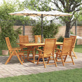 Garten Essgruppe 7 pcs Braun Massivholz Akazie