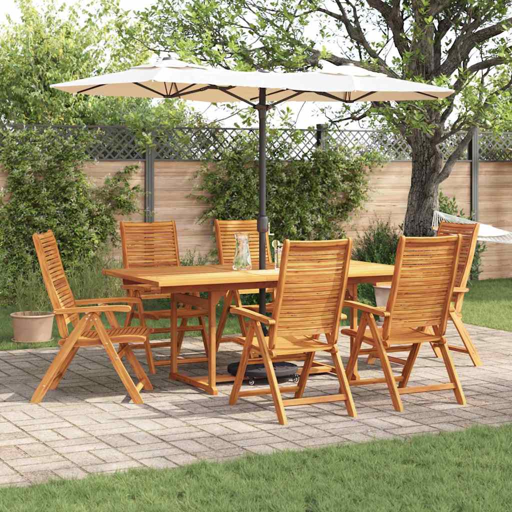 Garten Essgruppe 7 pcs Braun Massivholz Akazie