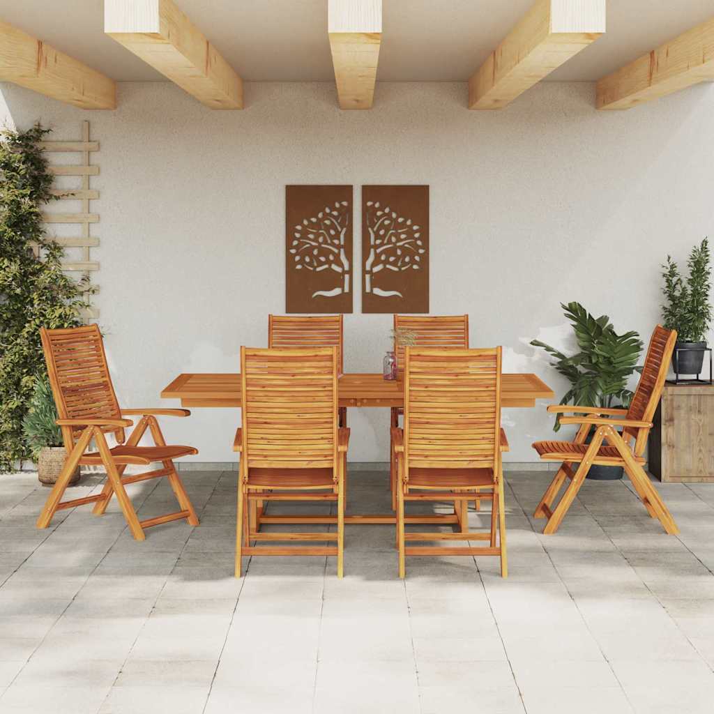 Garten Essgruppe 7 pcs Braun Massivholz Akazie