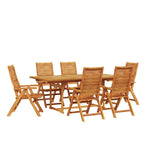Garten Essgruppe 7 pcs Braun Massivholz Akazie