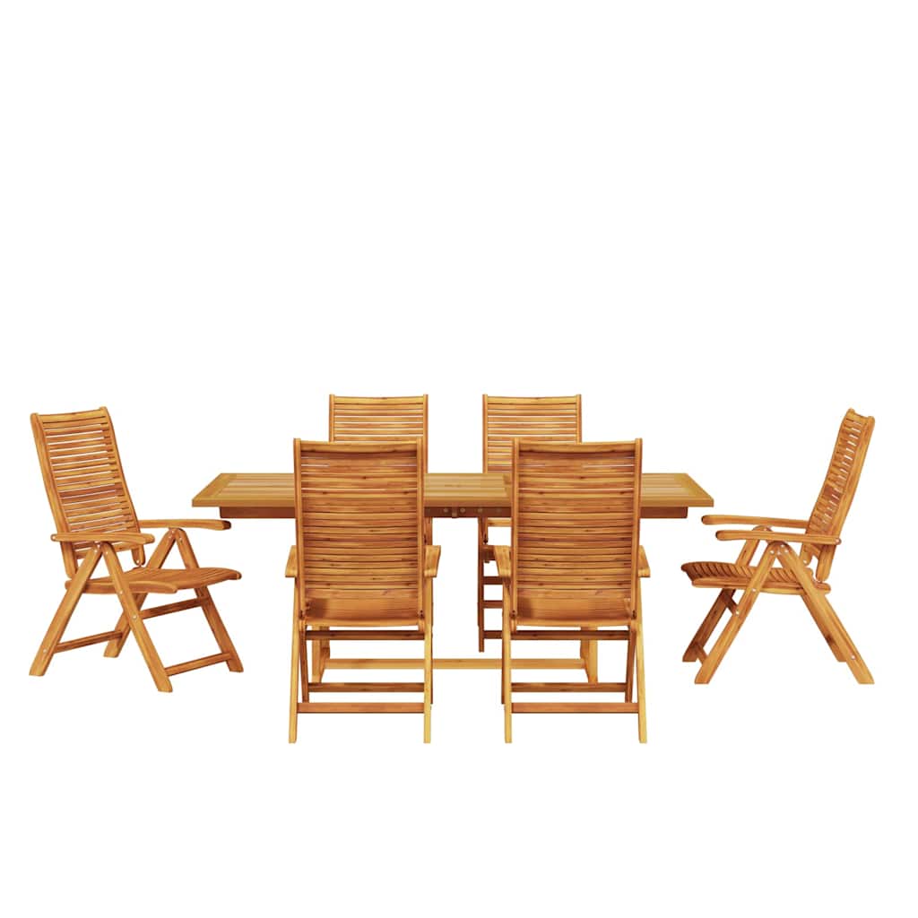 Garten Essgruppe 7 pcs Braun Massivholz Akazie