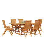 Garten Essgruppe 7 pcs Braun Massivholz Akazie