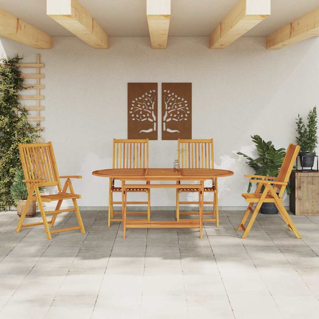 Garten Essgruppe 5 pcs Braun Massivholz Akazie