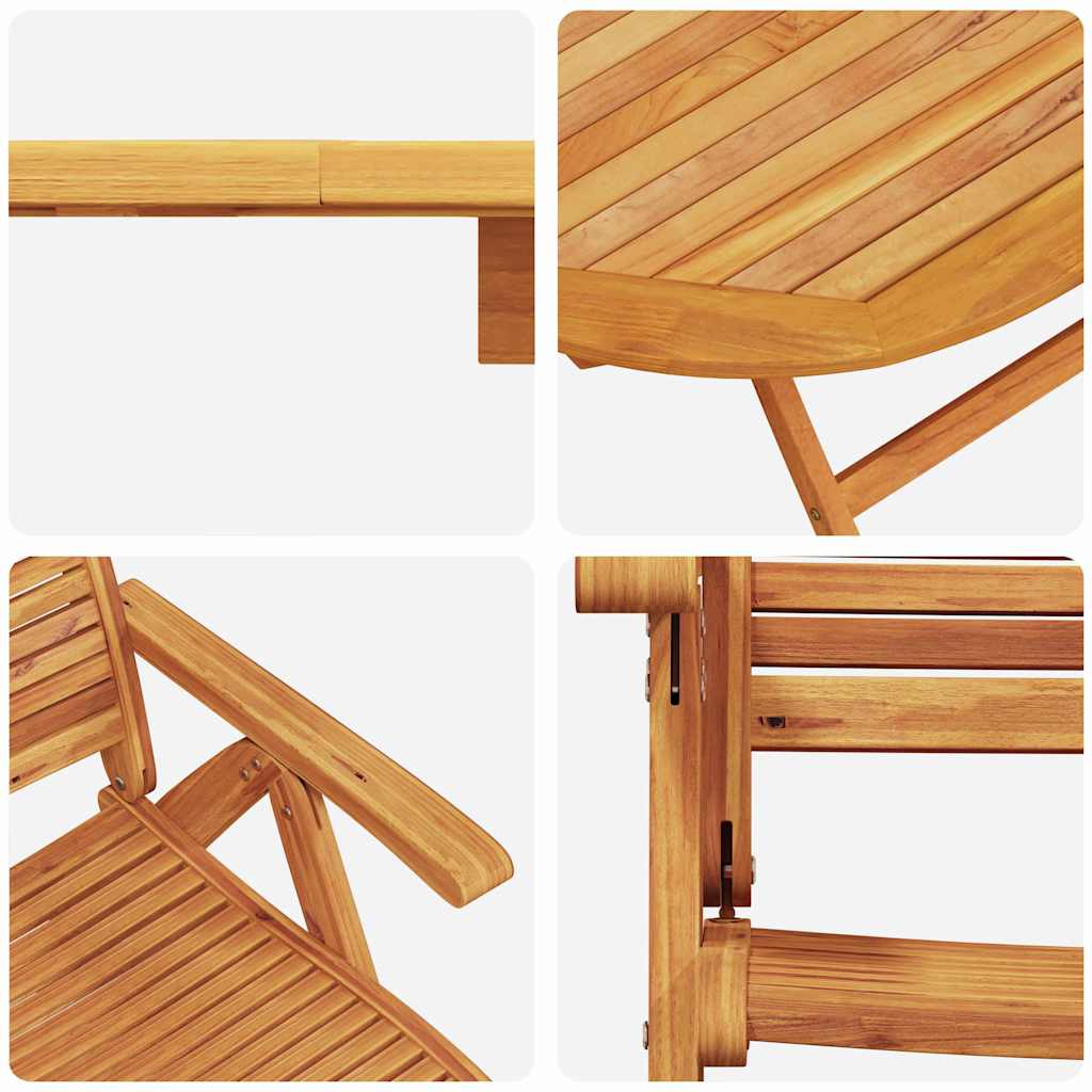 Garten Essgruppe 5 pcs Braun Massivholz Akazie