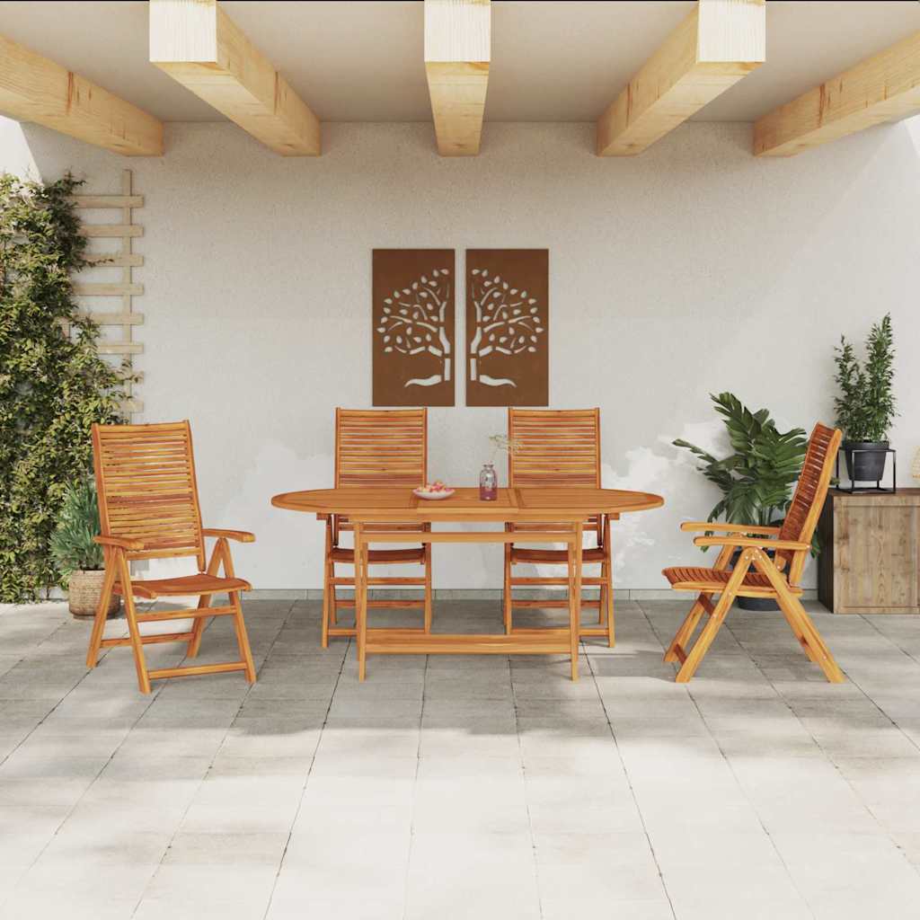 Garten Essgruppe 5 pcs Braun Massivholz Akazie