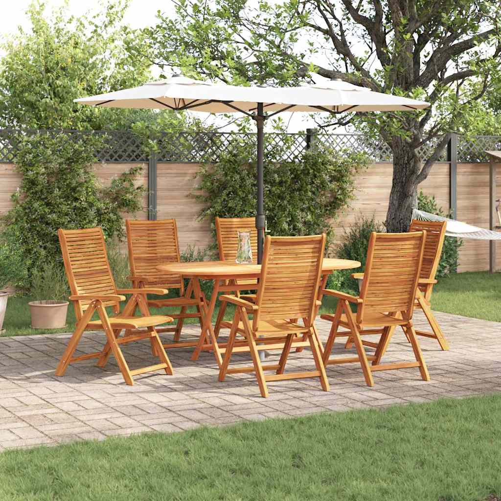 Garten Essgruppe 7 pcs Braun Massivholz Akazie