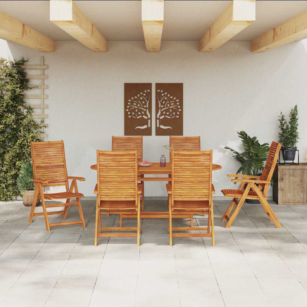 Garten Essgruppe 7 pcs Braun Massivholz Akazie