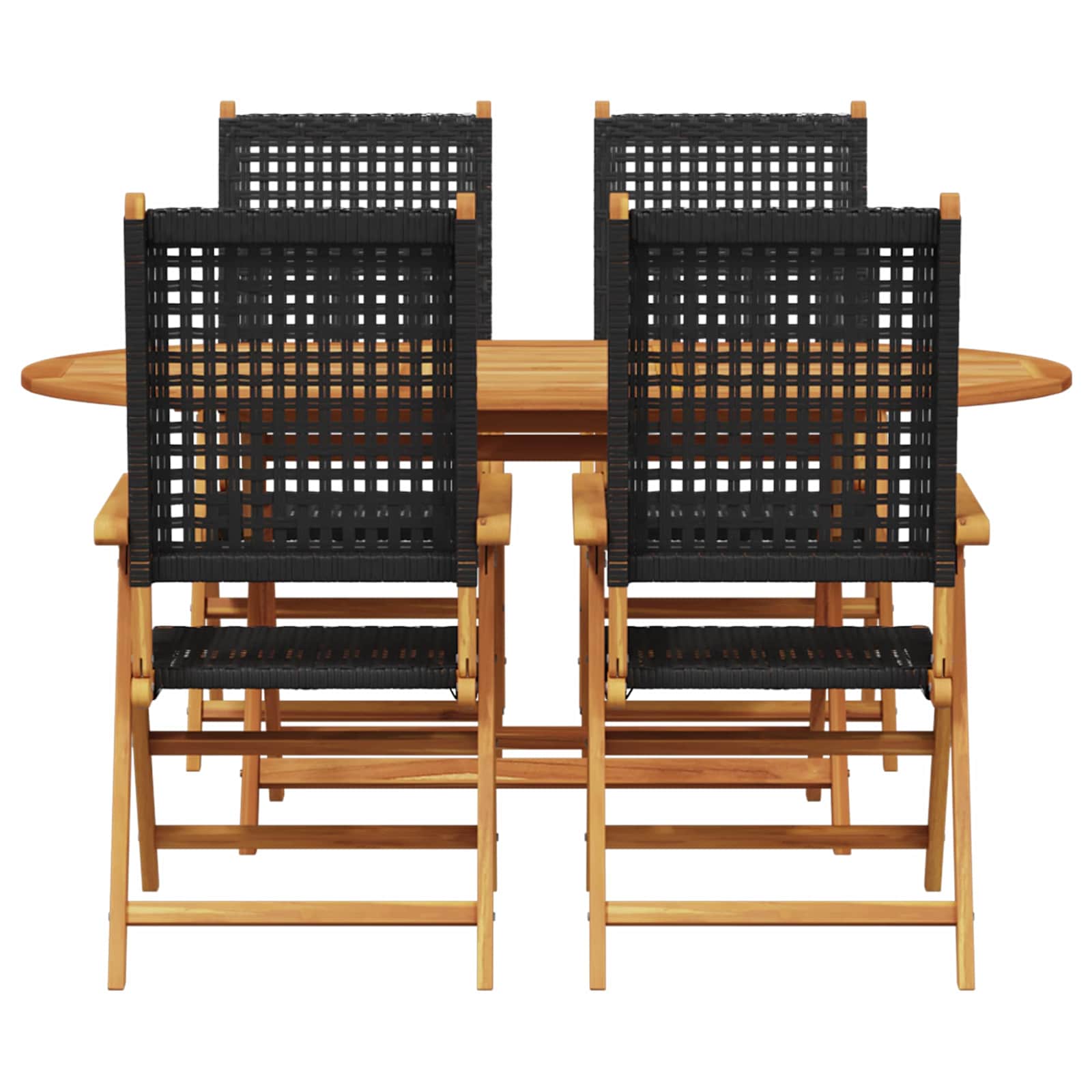 Garten Essgruppe 5 pcs Schwarz Massivholz Akazie