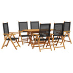 Garten Essgruppe 7 pcs Schwarz Massivholz Akazie