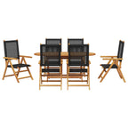 Garten Essgruppe 7 pcs Schwarz Massivholz Akazie